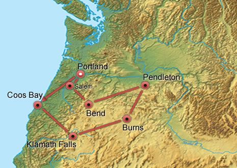 The Best of Oregon map