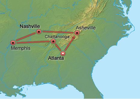 Blue Ridge & Tennessee Classic I map