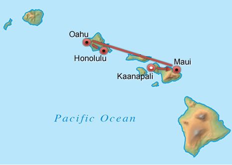 Explore Oahu & Maui map